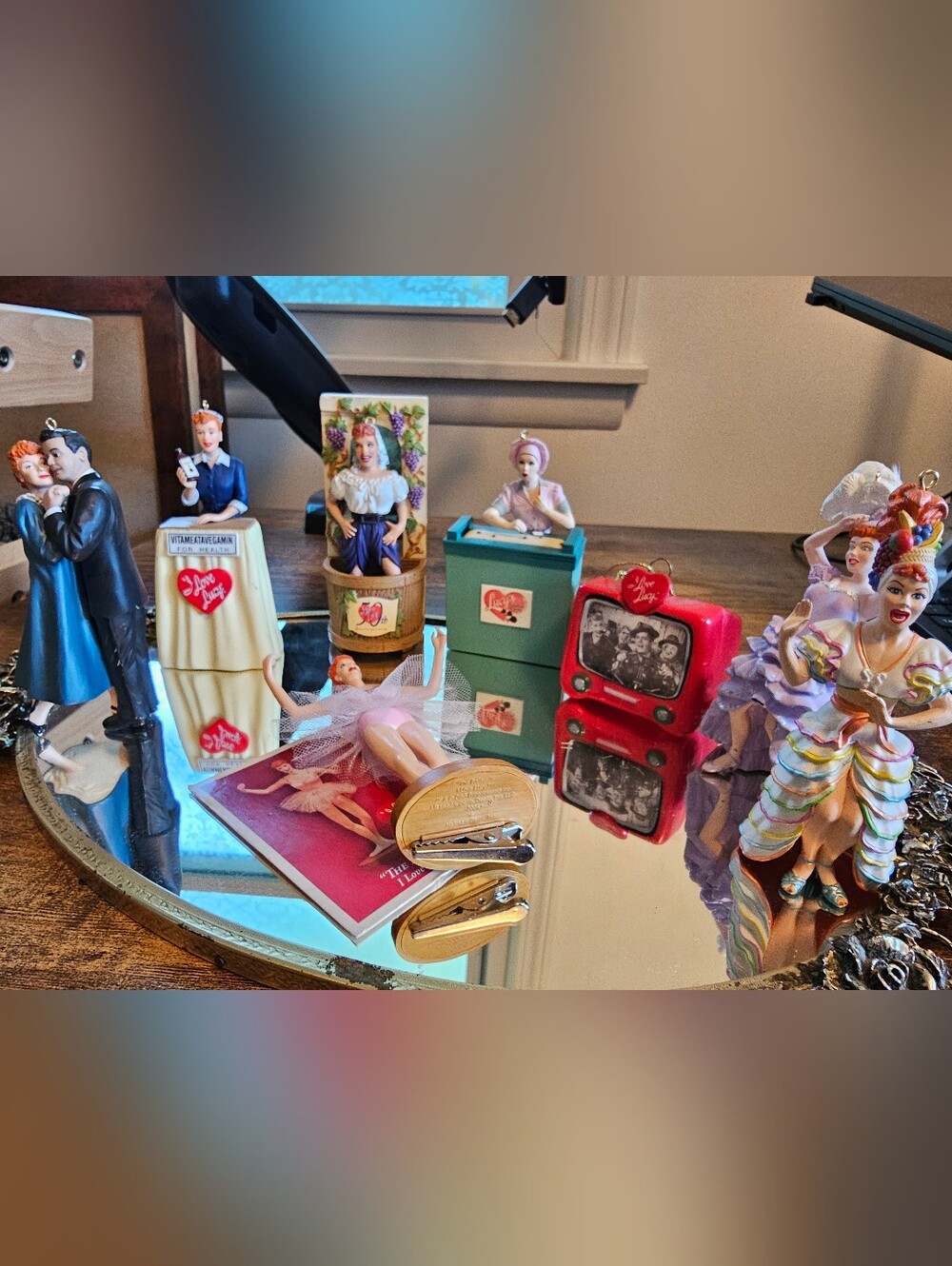 Vintage Hallmark & Carlton I Love Lucy Ornament Figurine Lot - Set of 8 Loose